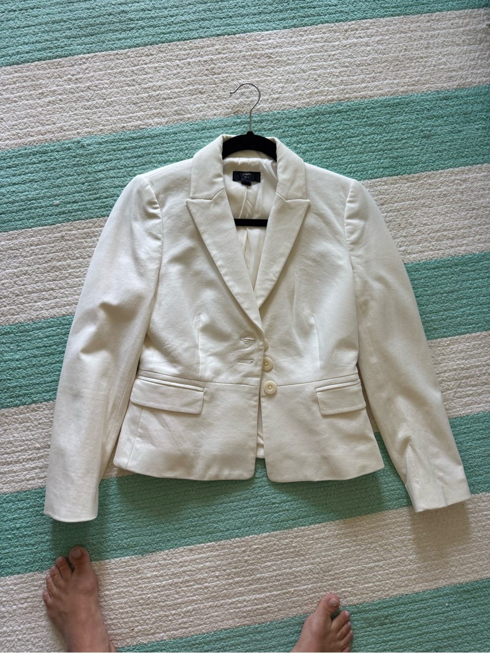 J. Crew White Two-Button Tailored Blazer
